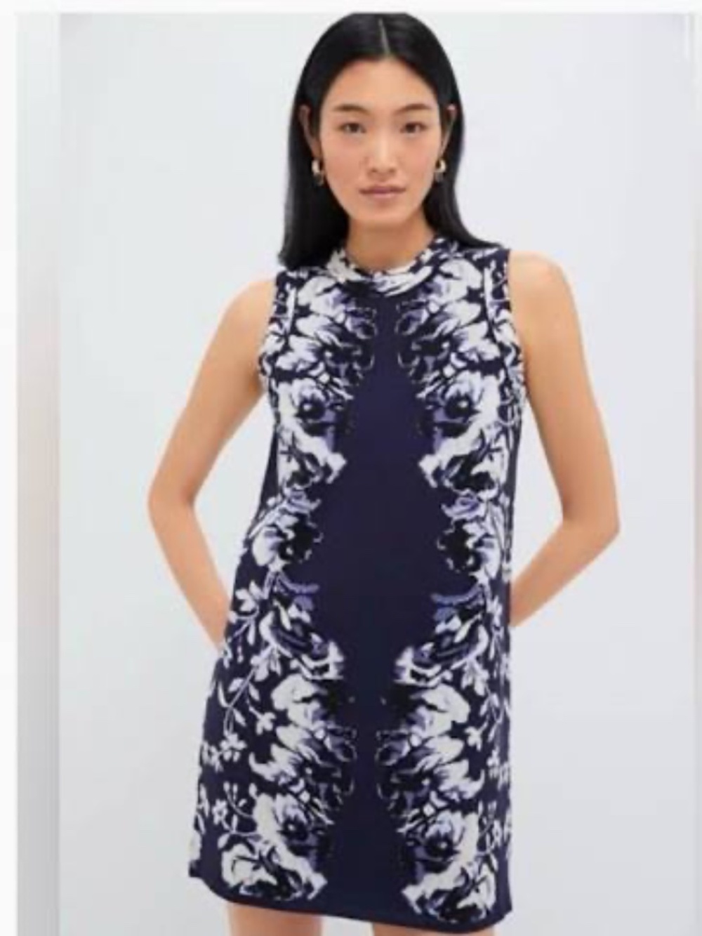 Tuckernuck Floral Horizon Mock Neck Sleeveless Knit Mini Dress - NWT - SMALL